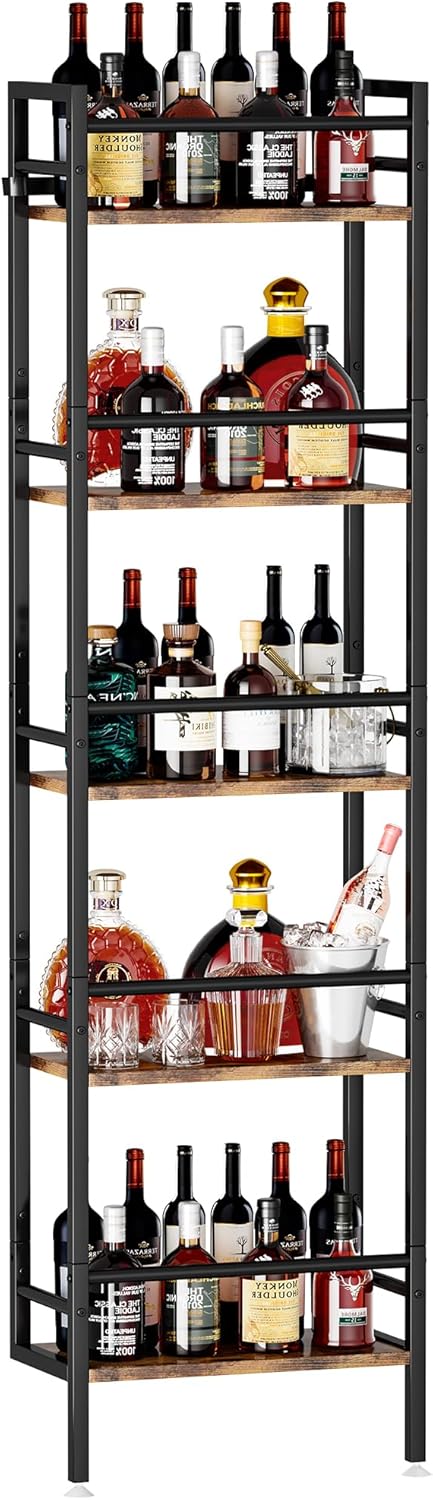 Homeiju 5-Tier Freestanding Wine Rack, 60 Bottles Wine Racks for Wall Mounted...