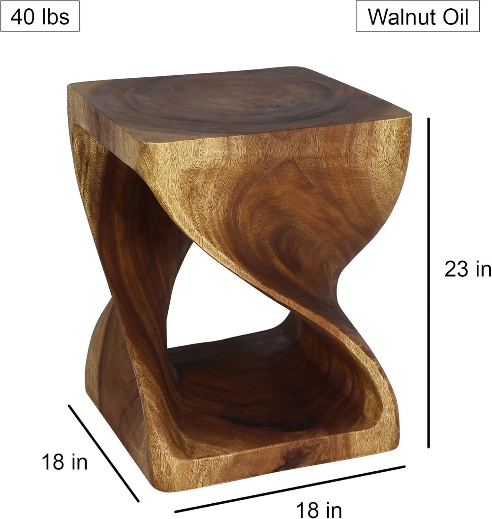 Haussmann Original Twist Side Table, Walnut, 18x18x23 in