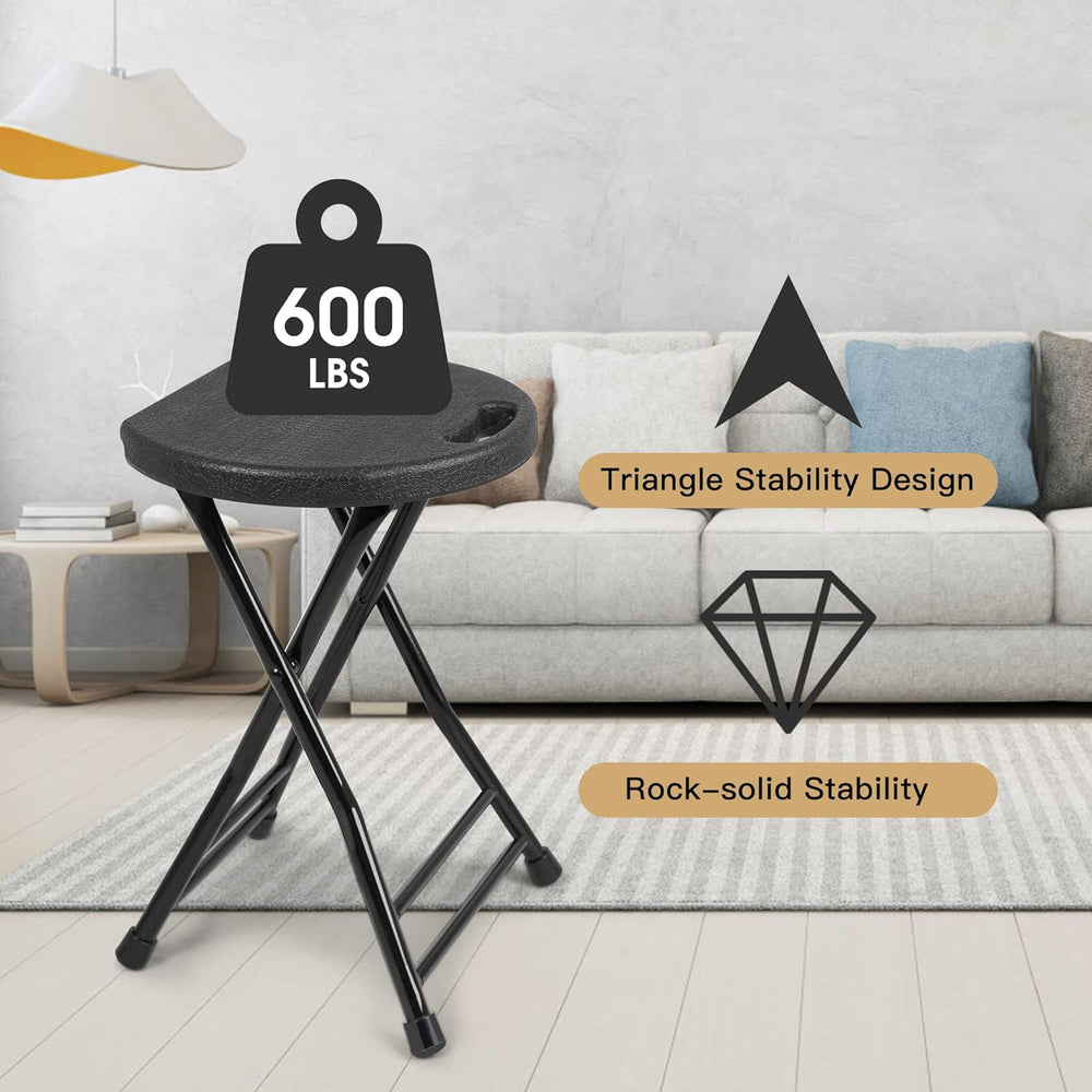 COOZMENT Folding Stool with Handle, Folding Chair,Folding Bar Stool with Non-...