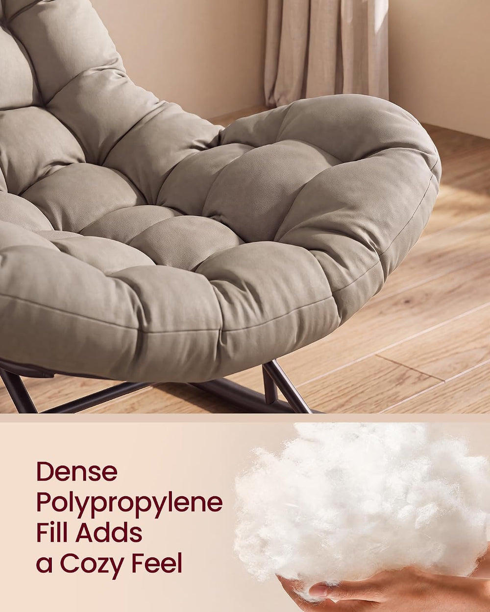 VASAGLE Outdoor Rocking Chair with Extendable Footrest, Removable Cushion | P...