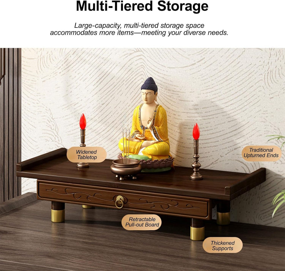 Meditation Altar Table, Personal Meditation Altar Cabinet, Small Puja Table, ...