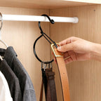 Belt Ring Hanger, 4 Pack Space-Saving Belt Organizer for Closet, Rust-Resistant Hanger forBelts, Scarves, Ties and Accessories, Multi-Purpose Closet Storage, Black (4PCS)