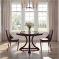 Modern Dining Chairs Set of 2, Faux Leather Upholstered Dining Room Chair Kitchen Chairs Dinner Side Chair with Curved Back and Metal Legs for Kitchen, Dining Room, Living Room, Brown
