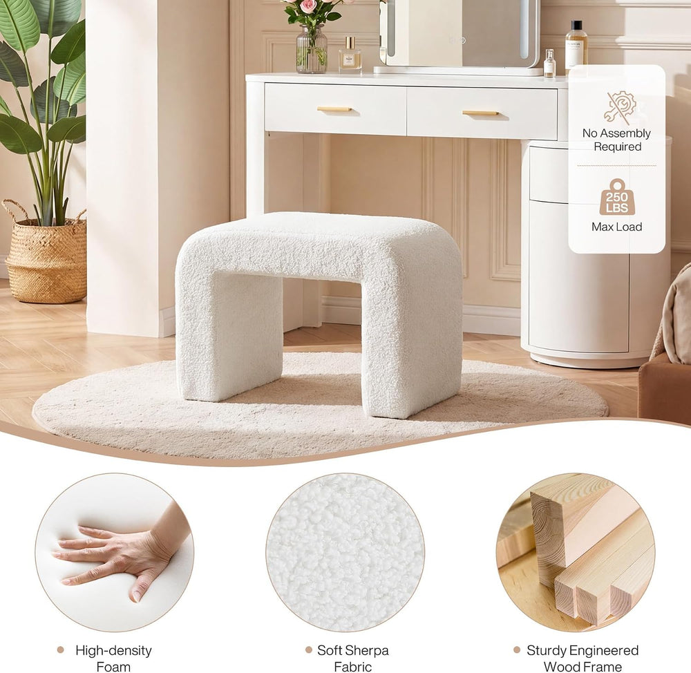 Tribesigns Vanity Stool Chair, Large Foot Stool Ottoman, Modern Foot Rest for...