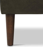 POLY & BARK Napa Ottoman - Full-Grain Leather Upholstered Ottoman with Feather-Down Topper - Couch for Living Room - Vintage Italian Leather in Olivine Green