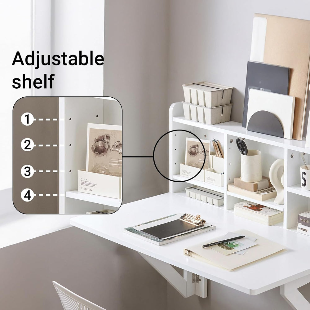 SoBuy Wall Mounted Folding Table | Floating Desk for Small Spaces, Fold Down ...