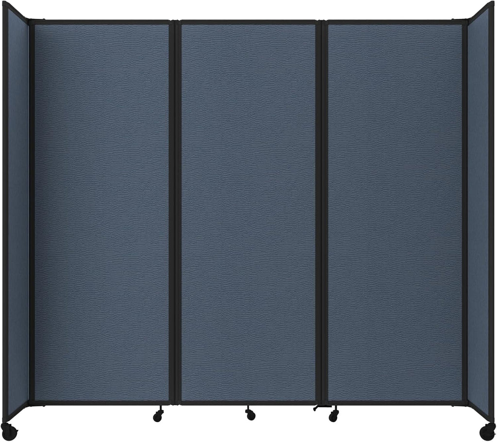Versare Room Divider 360 Portable Wall Partition | Folding Panels | Large Freestanding Divider | Locking Wheels | Temporary Room Separator