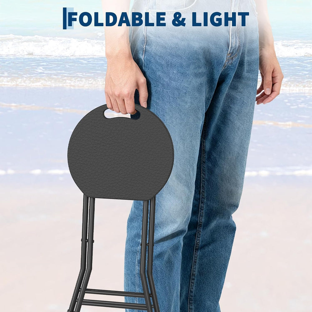 Garvee Folding Stool, Backless 18-Inch Stool, Portable with Handle, Foldable ...