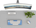 DAWNTREES Desk Mat Protector,PU Leather Desk Pad,Non Slip, Large Mouse Pad and Keyboard Mat, Waterproof Writing Pad for Office and Home (Light Gray,35.5''x16.9'')