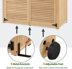 MCombo Outdoor Storage Cabinet, Wooden Storage Shed with Latch, Outside Garden Tool Shed with 2 Doors for Patio Yard Lawn, 1900 (Natural, Large)
