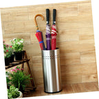 MAGICLULU Stainless Steel Umbrella Organizer for Home Hotel and Office Leakproof Long Handle Holder Storage Bucket for Umbrellas Stylish Decor for Entryway and Dining Spaces