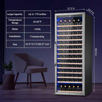 Wine Cooler Refrigerator, 179 Bottles Professional Wine Fridge with Powerful Compressor,Quiet Operation and Elegant Design for Wine Lovers