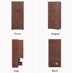 71" Farmhouse Kitchen Pantry Cabinet with 2 Large Drawers,Embossed Texture Freestanding Cupboard with 8 Door Shelves and 3 Cabinet Shelves for Kitchen,Dining Room,Living Room,Laundry,Brown