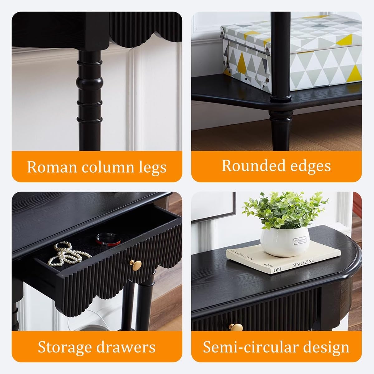 Solid Wood Entry Table with Drawer, Farmhouse Console Table for Entryway(B,100 * 30 * 88CM/39.4 * 11.8 * 34.6IN)
