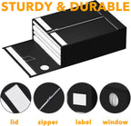 SpaceAid 3 Pack Bed Sheet Organizers and Storage, Foldable Organizer for Linen Closet, Set Folder Keeper With Window XL (Queen & King Size) Bedding Container (Black)