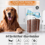 3-5 LBS Cat Dog Food Storage Container Upgraded Large Nozzle BPA-free, Plastic Pet Food Storage Containers With 4 Sealed Clasps, 1 Measuring Cup and With Folding Bowl (Blue 1Pack)