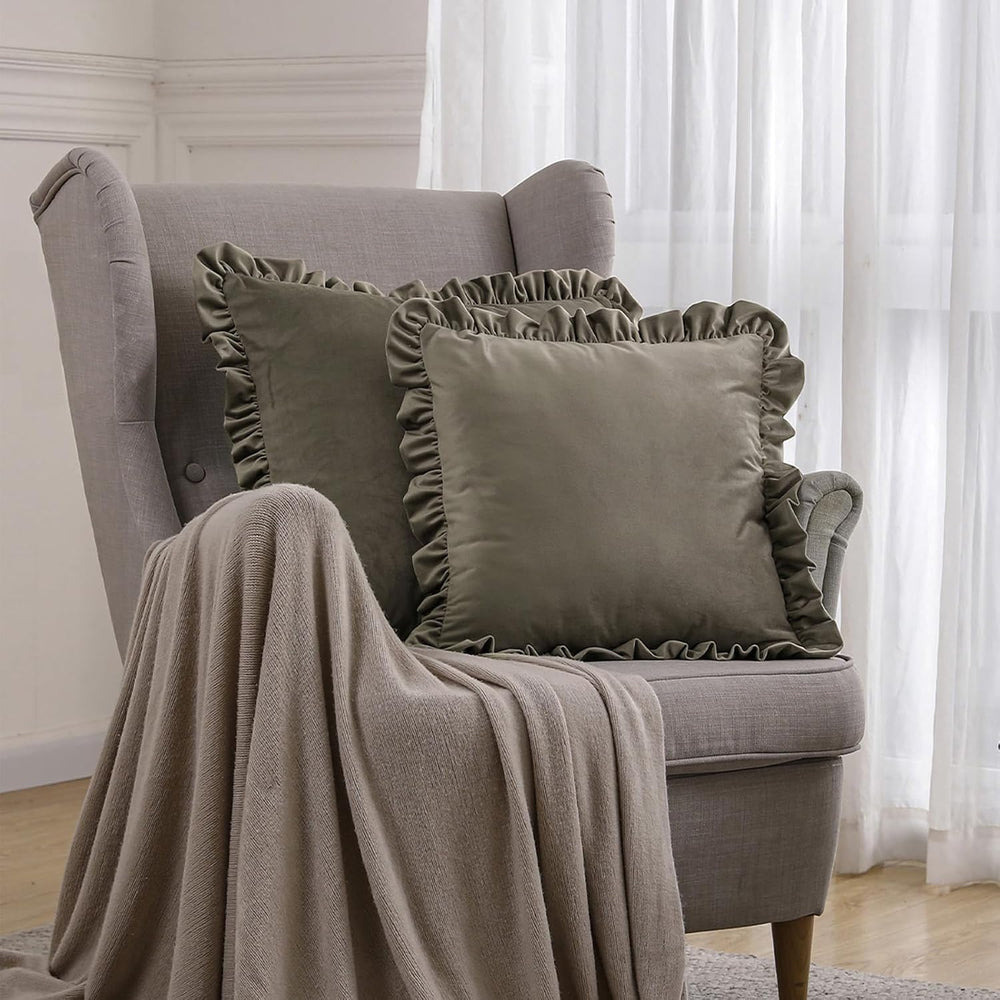 bilin gaier Designer Velvet Solid Throw Pillow Cover,Set of 2,22"x22"