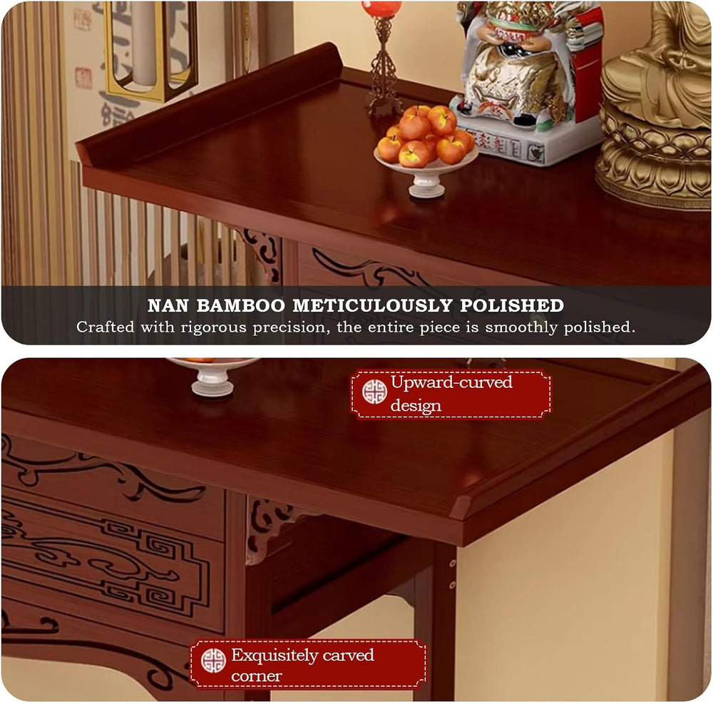 Chinese Meditation Buddhist Cabinet with Drawer Storage | Personal Shrine Sta...