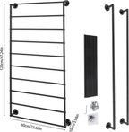 10-Layer Wall Mounted Display Rack, Wrapping Paper Ribbon Organizer Scarves Tie & Scarf Rack Belts Towel Holder Necktie Hijab Stand Metal Shelving for Home, Retail Stores, Flower Shop