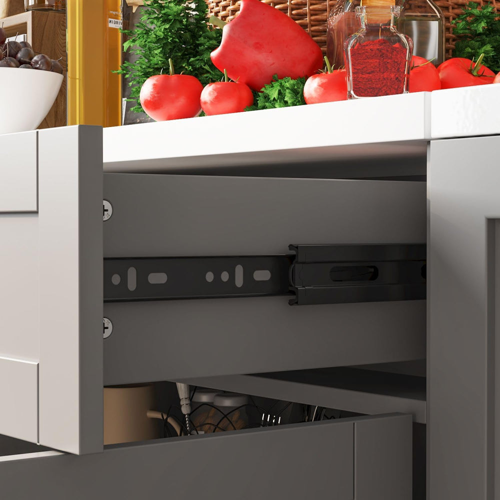 63" Kitchen Cabinet Set with Wall Mounted Cupboard and Buffet Sideboard,...