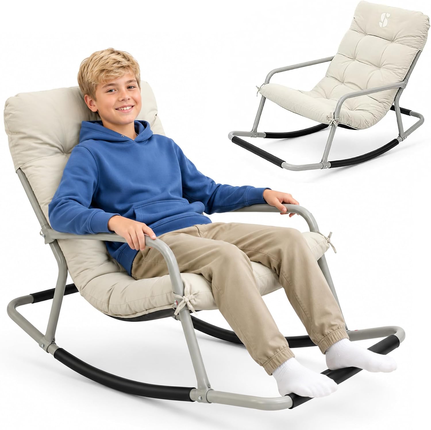 Special Supplies Sensory Rocking Chair for Kids, Preteens - Comfortable Preteen Rocker- Versatile Floor Chair with Soft Fabric and Stability for Playroom, Bedroom Ages 8-12