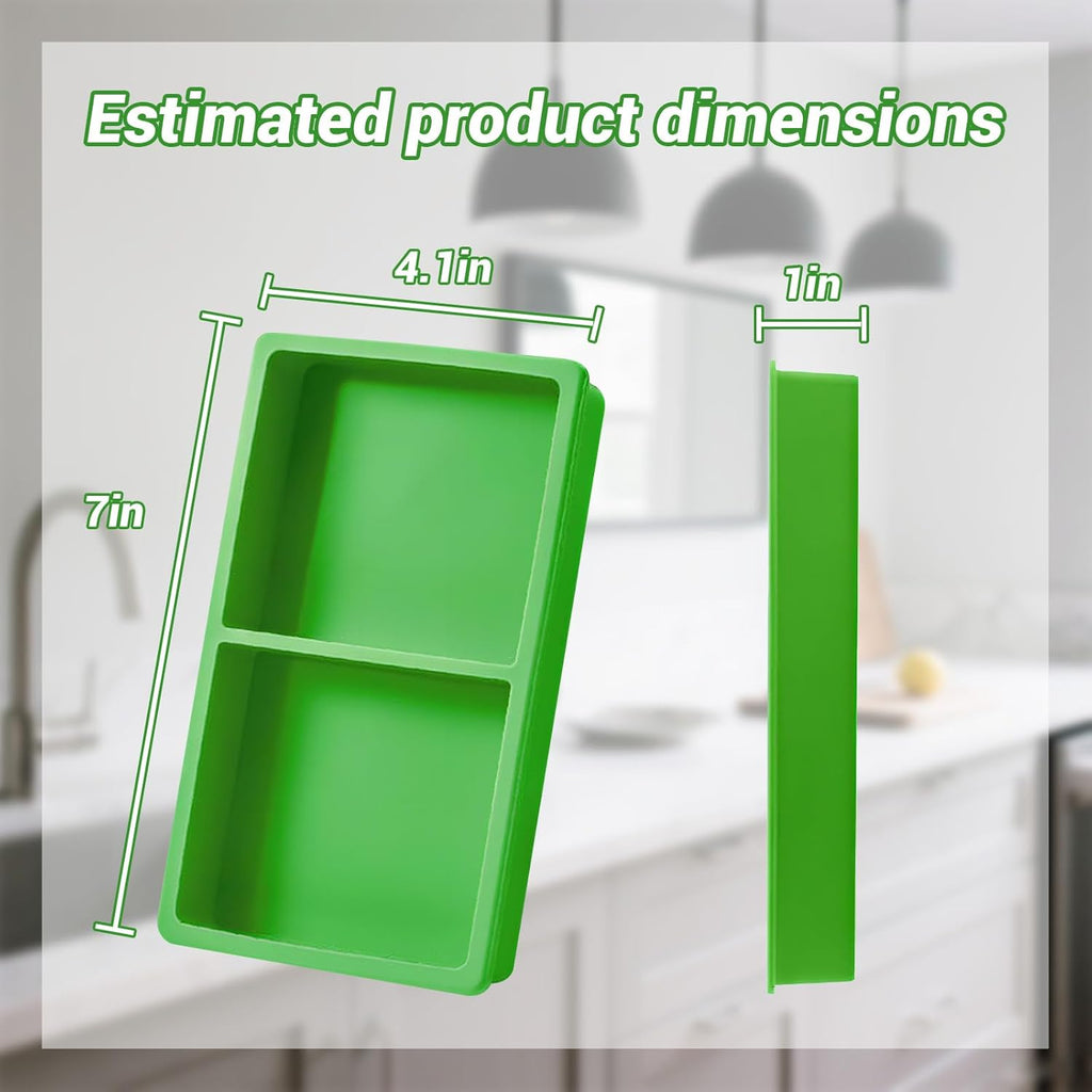 4-Piece Green Silicone Freezer Molds & Trays, Silicone Tray Dividers for Medium/Small Harvest Right Trays, Ideal for Freeze Drying Food Storage