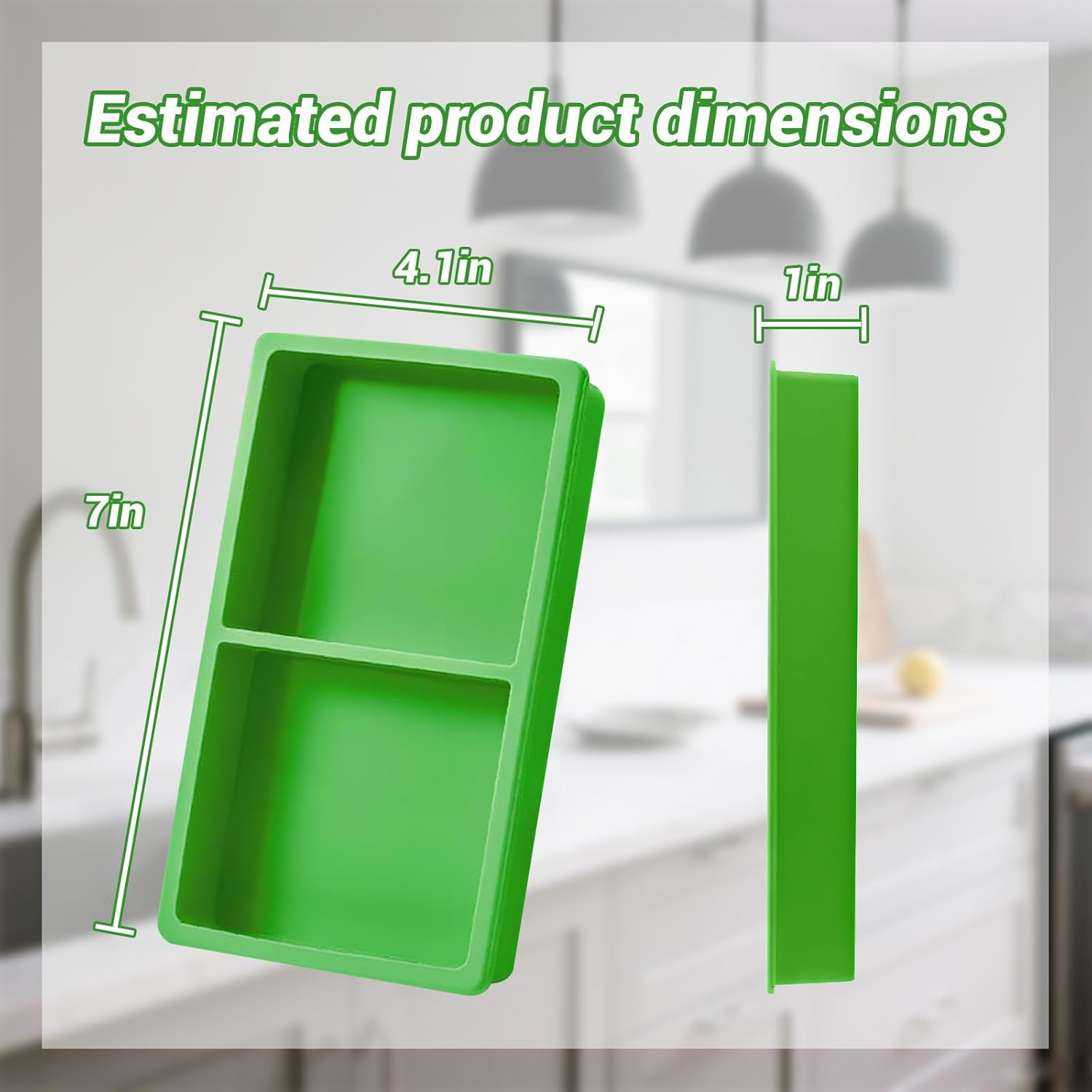 4-Piece Green Silicone Freezer Molds & Trays, Silicone Tray Dividers for Medium/Small Harvest Right Trays, Ideal for Freeze Drying Food Storage