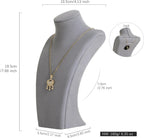GemeShou Grey necklace storage organizer for sale, Velvet necklace holder stand, jewelry bust display stands, Jewelry Mannequin for Countertop, Showcase【Grey-Small height 7.68 inch】