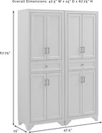 Crosley Furniture Tara 2-Piece Pantry Storage Cabinet Set with Shelves, Kitchen, Dining, or Laundry Room, Distressed Gray