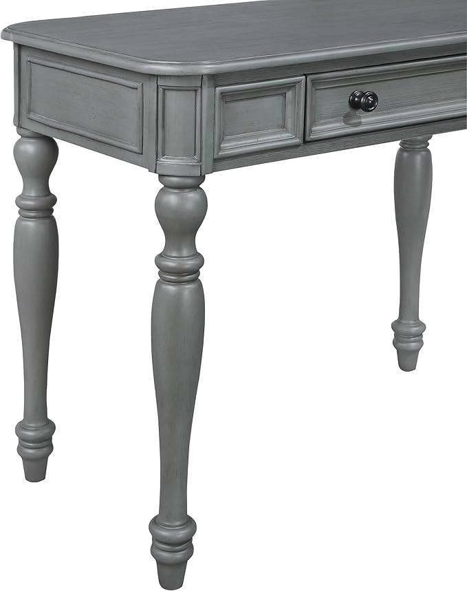 OSP Home Furnishings Country Meadows 36 Inch Writing Desk with Drawer, Plantation Grey