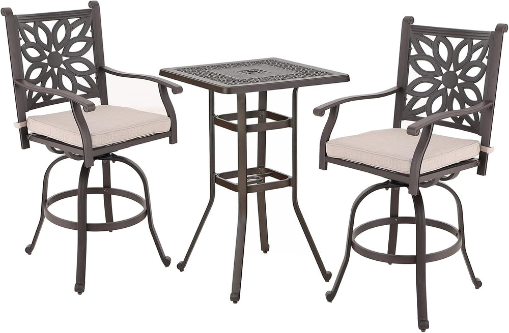 Sophia & William Cast Aluminium Bar Height Outdoor Table, Square