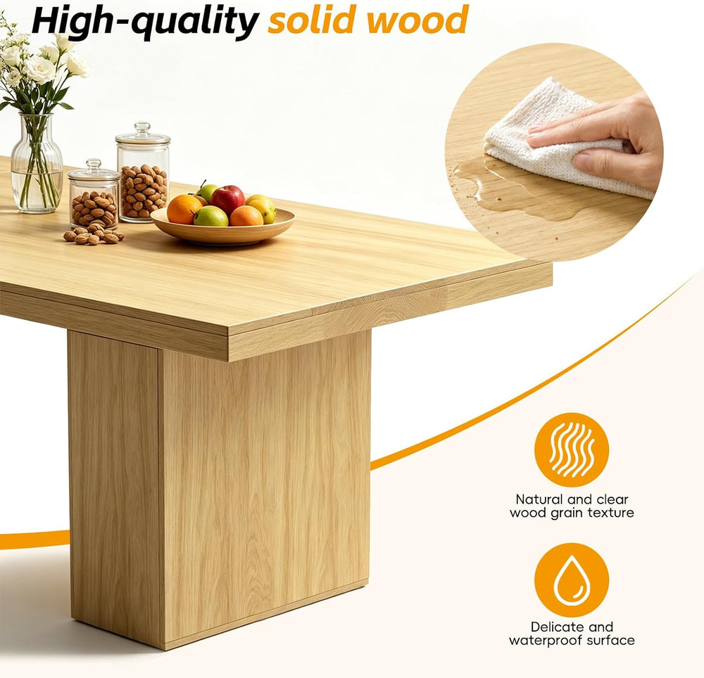 Dining Table for 4-12 People, Modern Wood Kitchen Table with Storage Cabinets...