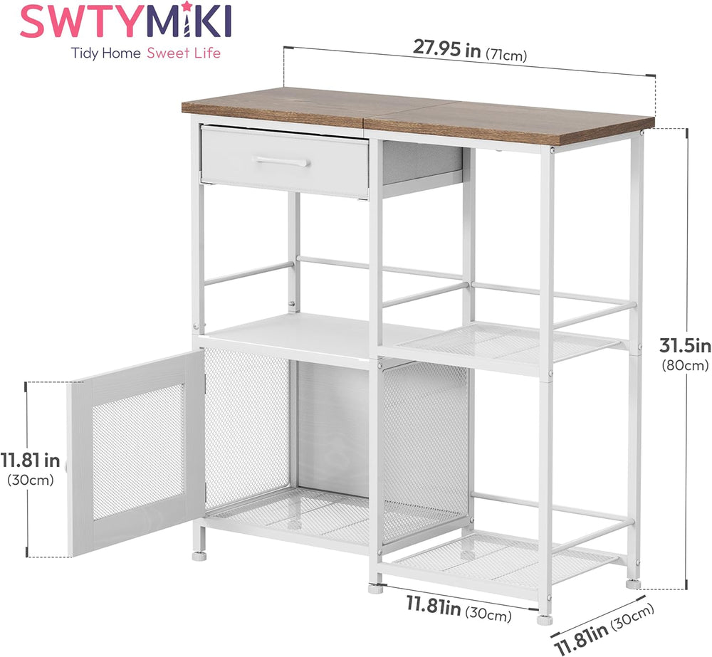 SWTYMIKI Coffee Bar Cabinet for Home - Farmhouse Coffee Stand Station Multi-P...