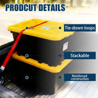 4-Pack Industrial Tote, Plastic Storage Container Bins with Lids, 27 Gallon - Heavy-Duty Organizing Containers for Home, Warehouse, and Transport