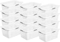Sterilite Laundry Basket, Plastic Clothes Hamper, Large Rectangle Bin with Comfort Grip Handles and Reinforced Rim, 2 Bushel Capacity, White, 12 Pack