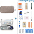 Insulin Cooler Travel Case,EVA Insulation Travel Medicine Kit with 2 Ice Packs for Diabetes Care,Insulin Pen and Other Diabetic Supplies (Brown)