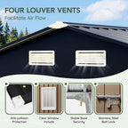 6x8FT Outdoor Metal Storage Shed, Double Door, 1 Clear Window, Tool Shed for Garden, Patio, Backyard Brown