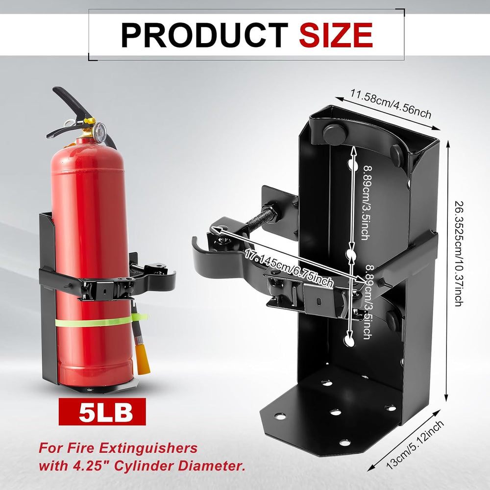 Zonon Fire Extinguisher Wall Mount Metal Bracket, Fe-5, Black, 1 Pcs