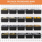 INCLY 320PCS Pegboard Accessories Organizer Kit, Peg Board Hooks Assortment with 20PCS Bins for Organizing Various Tools, Fit 1/8 or 1/4 inch Pegboard for Hanging Storage, Garage Wall Attachments