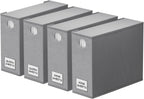 SpaceAid 4 Pack Bed Sheet Organizers and Storage, Foldable Organizer for Linen Closet, Sheets Set Folder Keeper with Window XL (Queen & King Size) Organizing Bedding Container, Gray 91ZDSN-SL01-G4