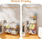 Stackable Tea-Bag Holder Organizer - Box Storage Organizer, Clear Coffee and Tea Organizer for Counter Tops, Kitchen Cabinets, Pantry, 2 Pack
