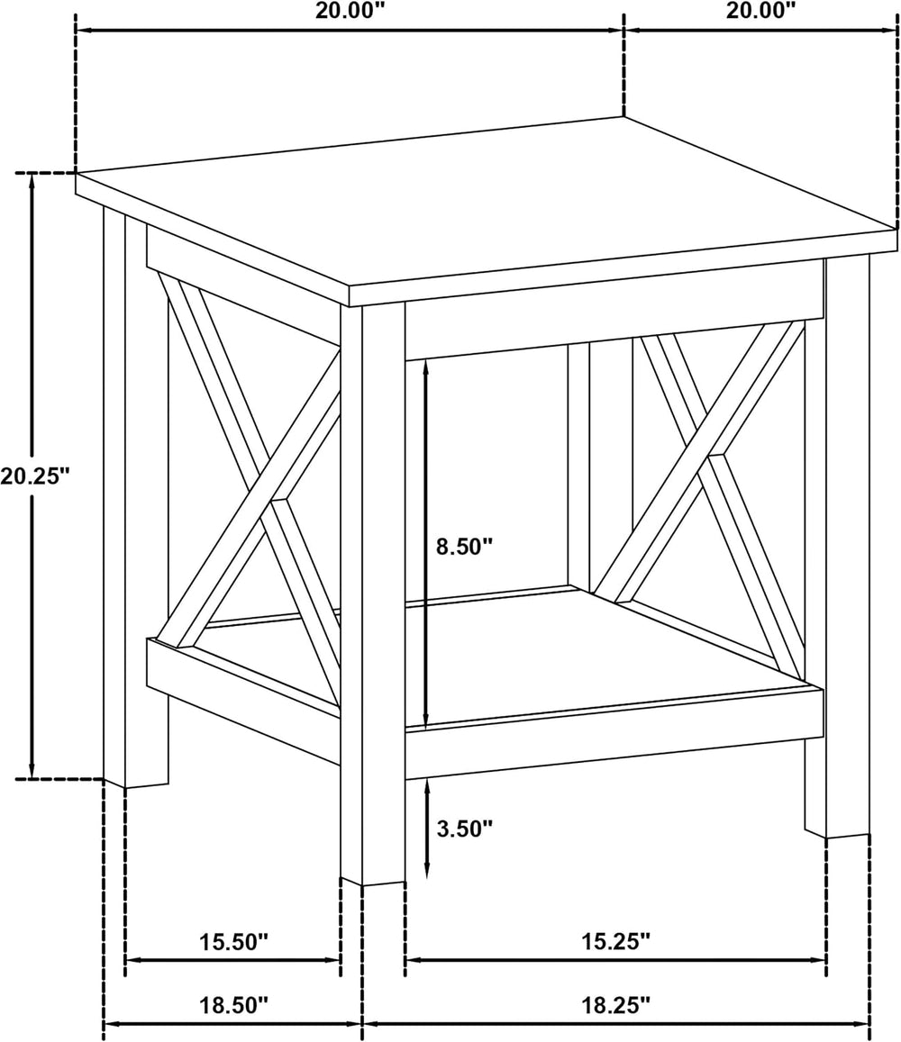Coaster Home Furnishings - Skyview - Wood - Square End Table with Open Shelf,...
