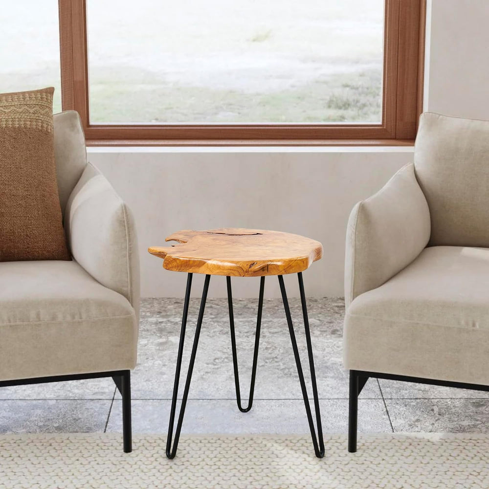 Greenage Cedar Roots Naturally Live Edge Side Table 16" x 14" x 21&...