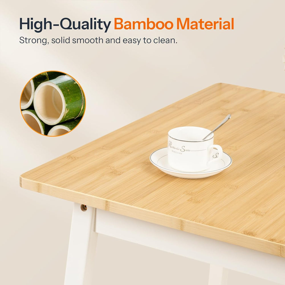 HOOBRO Bamboo Dining Table, Square Dining Table for 2, 27.6" Kitchen Tab...