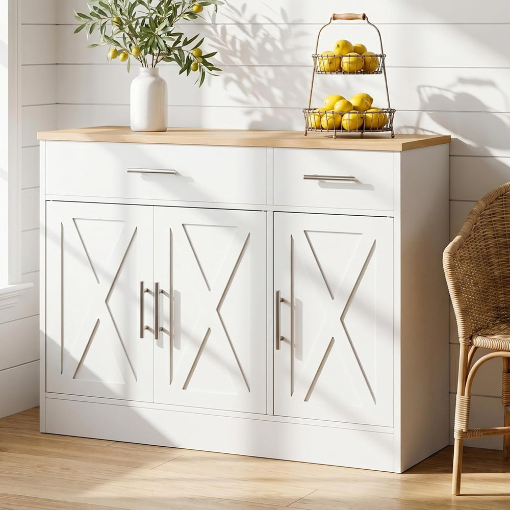 SUNLEI Kitchen Buffet Sideboard Cabinet with Storage, Farmhouse Kitchen Cabin...
