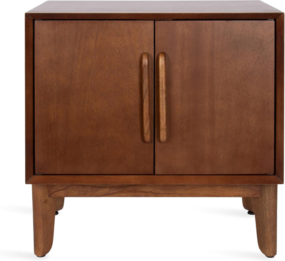 Kate and Laurel McCutcheon Modern Mango Wood Side Table with Storage Cabinet,...