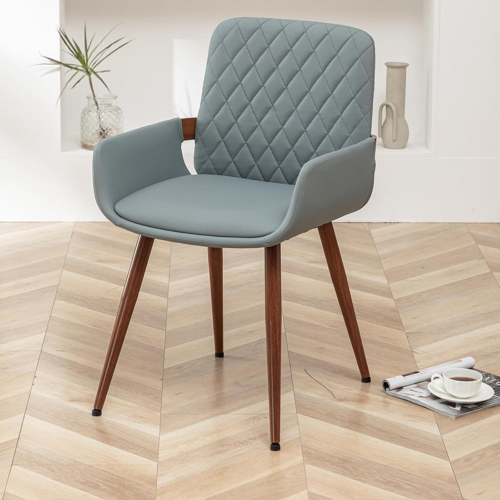 LUNLING Mid Century Modern Dining Room Chairs Set of 2 Accent Faux Leather Ch...