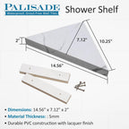 Palisade Vinyl Waterproof Corner Shower Shelf in Grecian Earth