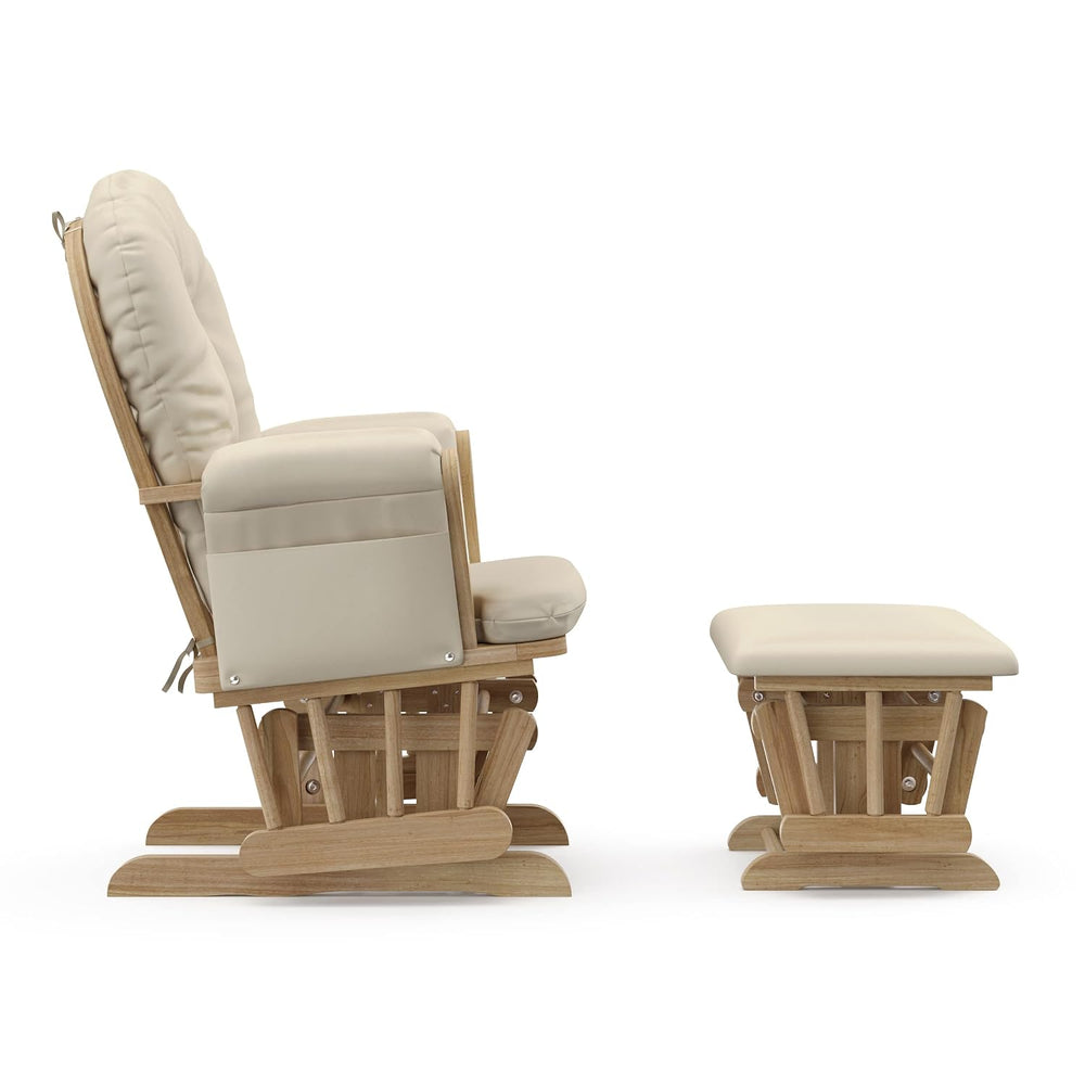 Storkcraft Premium Hoop Glider & Ottoman, Natural/Beige