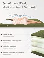 ZonLi Japanese Floor Futon Mattress Queen Size 60"x 80",100% Cotton Cover 4'' Thicken Tatami Mattress,Foldable Sleeping Pad,Portable Dormitory Tatami Mat,Roll Up Floor Lounger Bed for Adult